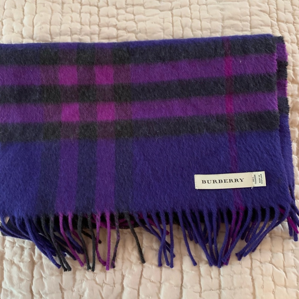 Cashmere Burberry Purple Scarf